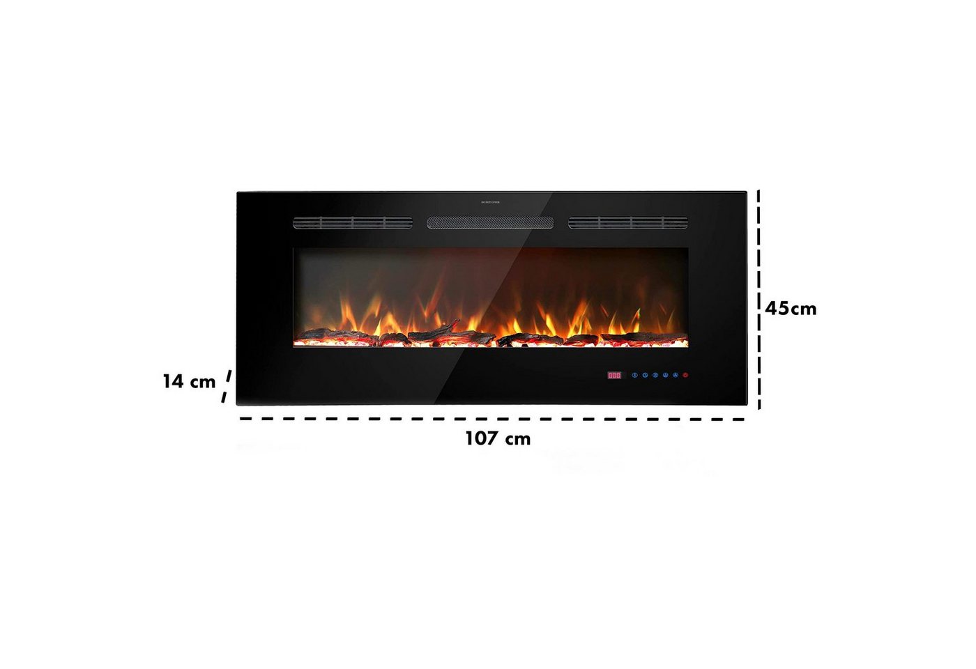 Kaminlicht Elektrokamin Joi 42 Elektrokamin Wandkamin elektrisch mit Heizung, Einbaukamin, Elektrischer Kamin mit Fernbedienung, Timer, 3D Flammenspiel, LED Feuer Bild 5