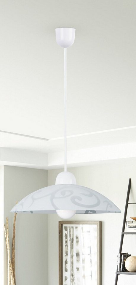 Rabalux Pendelleuchte "Scroll" Kunststoff, weiß, rund, E27, ø300mm Bild 2