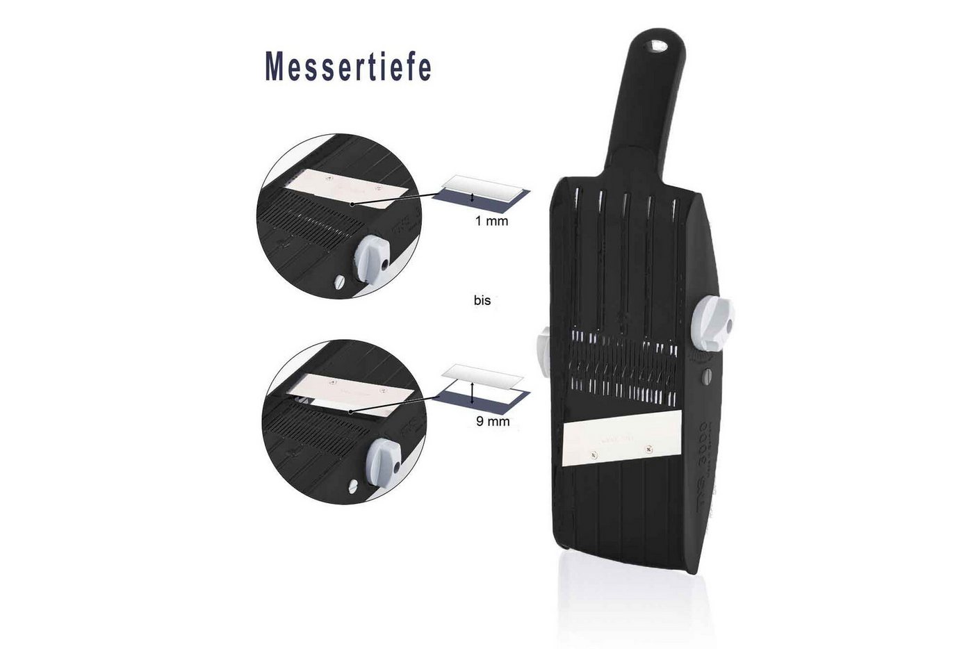 Gemüsehobel TNS 3000 GEMÜSEHOBEL Multireibe, Gurkenhobel, Julienne Schneider "ALL, Kunststoff, (mit Restehalter, 2-St), 32 Einstellmöglichkeiten