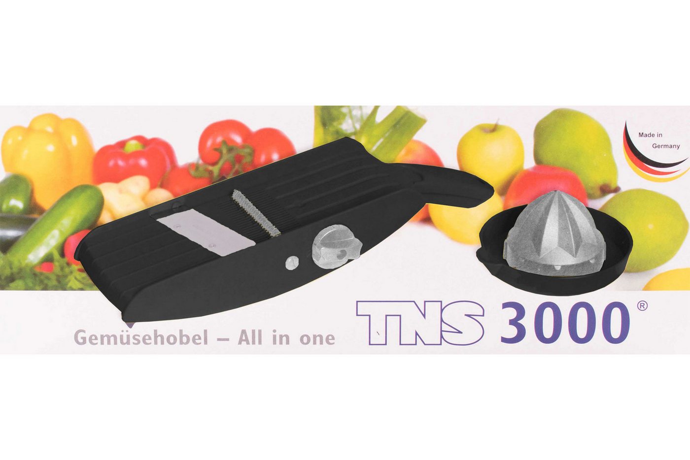 Gemüsehobel TNS 3000 GEMÜSEHOBEL Multireibe, Gurkenhobel, Julienne Schneider "ALL, Kunststoff, (mit Restehalter, 2-St), 32 Einstellmöglichkeiten Bild 4