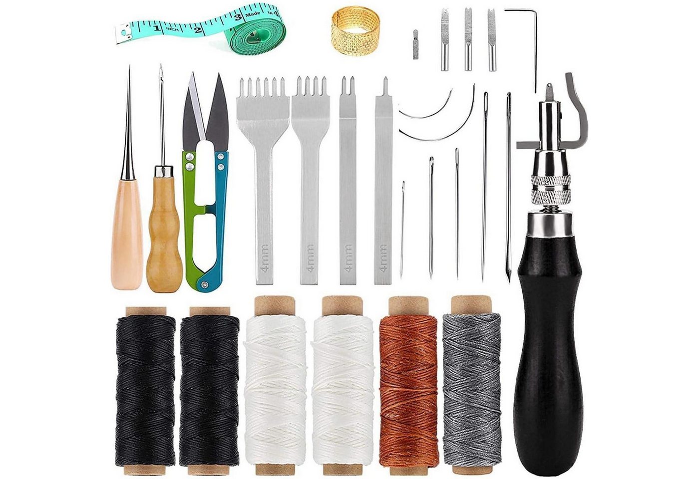 LuxusKollektion Nähnadeln Leder Nähwerkzeug Set 26-teilig für Lederbearbeitung & Handnähen Bild 2