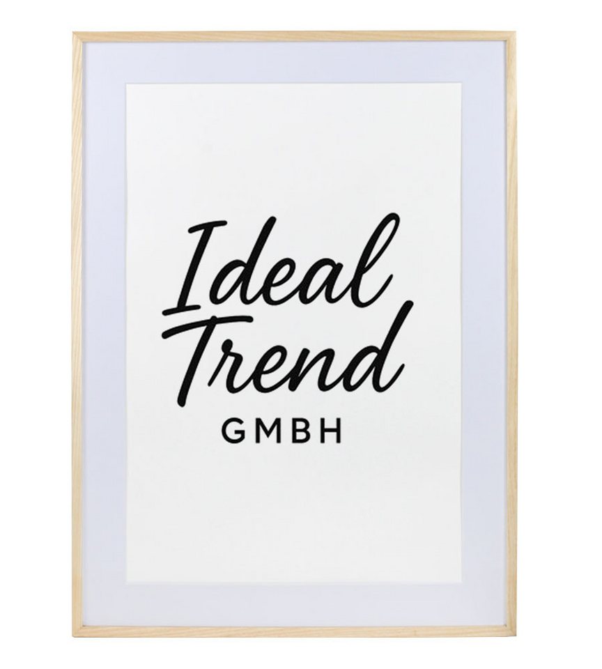 IDEAL TREND Bilderrahmen Bilderrahmen Massivholz Eiche mit Passepartout & gehärtetem Echtglas O, für 1 Bilder (1 St), Eichenholz Bilderrahmen mit Passepartout und gehärtetes Glas Bild 2