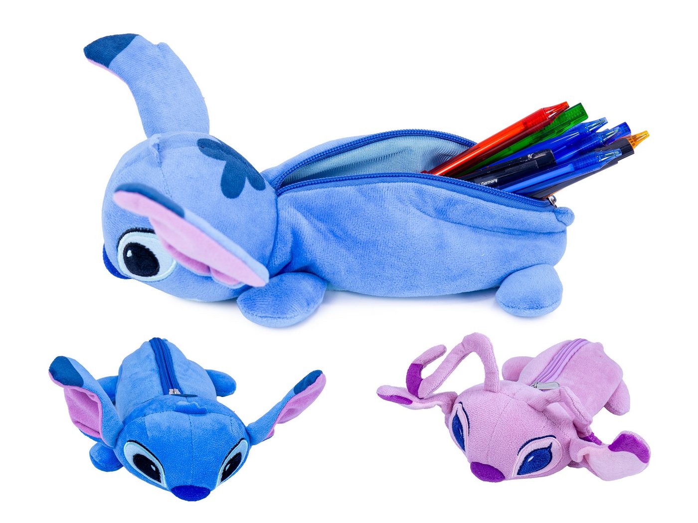 Disney Federmäppchen Lilo&Stitch Plüsch Etui Schlampermäppchen Make-up Tasche 25, (Set, 1-tlg., Geschenk-Set), Kulturbeutel Tasche für Mädchen Geschenk Idee Schminktasche Plüsch