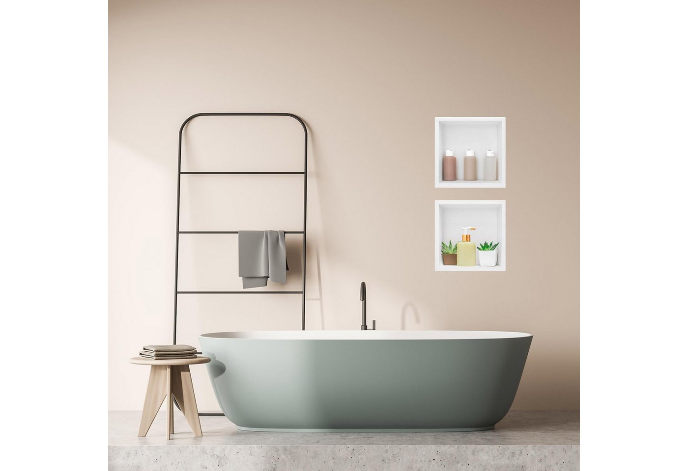 SaniteModar Duschwand Wandnische Dusche 30×30×10cm, Edelstahl, (1 tlg), Einzelregal zur Lagerung Bild 5