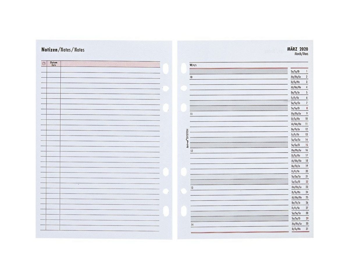 BIND Terminplaner 1 Woche = 2 Seiten, für 2027, 1 Woche = 2 Seiten Bild 4