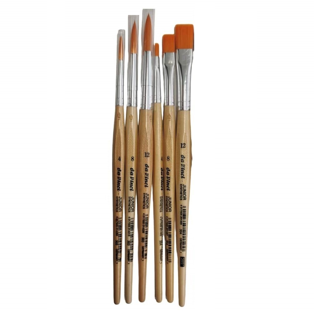 Da Vinci Pinsel Pinsel-Set Junior 6 Stück, (6 Stück), Schule, Hobby, Haart nicht, rostet nicht Bild 3