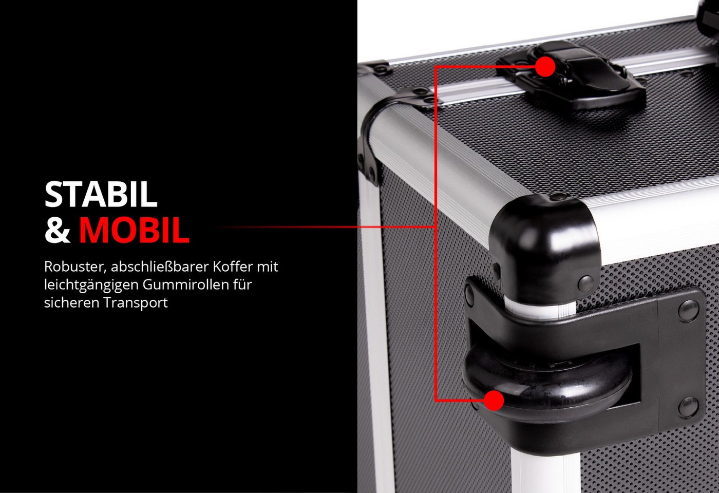 Mephisto-Tools Werkzeugset, (fertig montiert und bestückt), Werkzeug aus Chrom Vanadium, Teleskophandgriff im Koffer integriert Bild 2