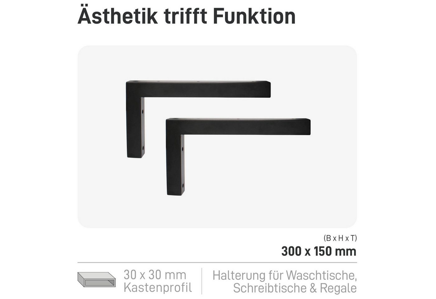 Natural Goods Berlin Wandregalhalter Wandkonsole WINKEL, 2-tlg., Regalhalterung, Winkelkonsole, Wandregal, Winkelträger