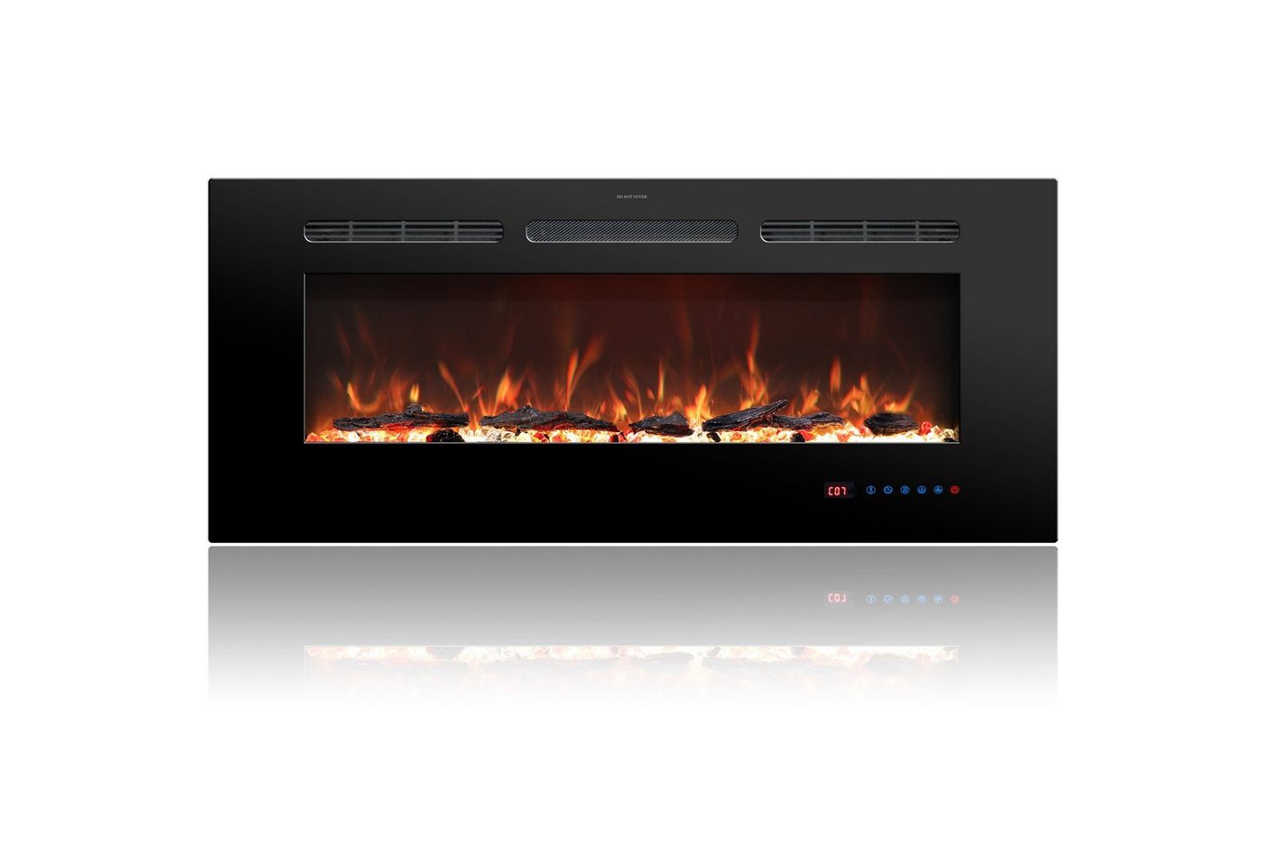 Kaminlicht Elektrokamin Joi 50 Elektrokamin Wandkamin elektrisch mit Heizung, Einbaukamin, Elektrischer Kamin mit Fernbedienung, Timer, 3D Flammenspiel, LED Feuer Bild 3