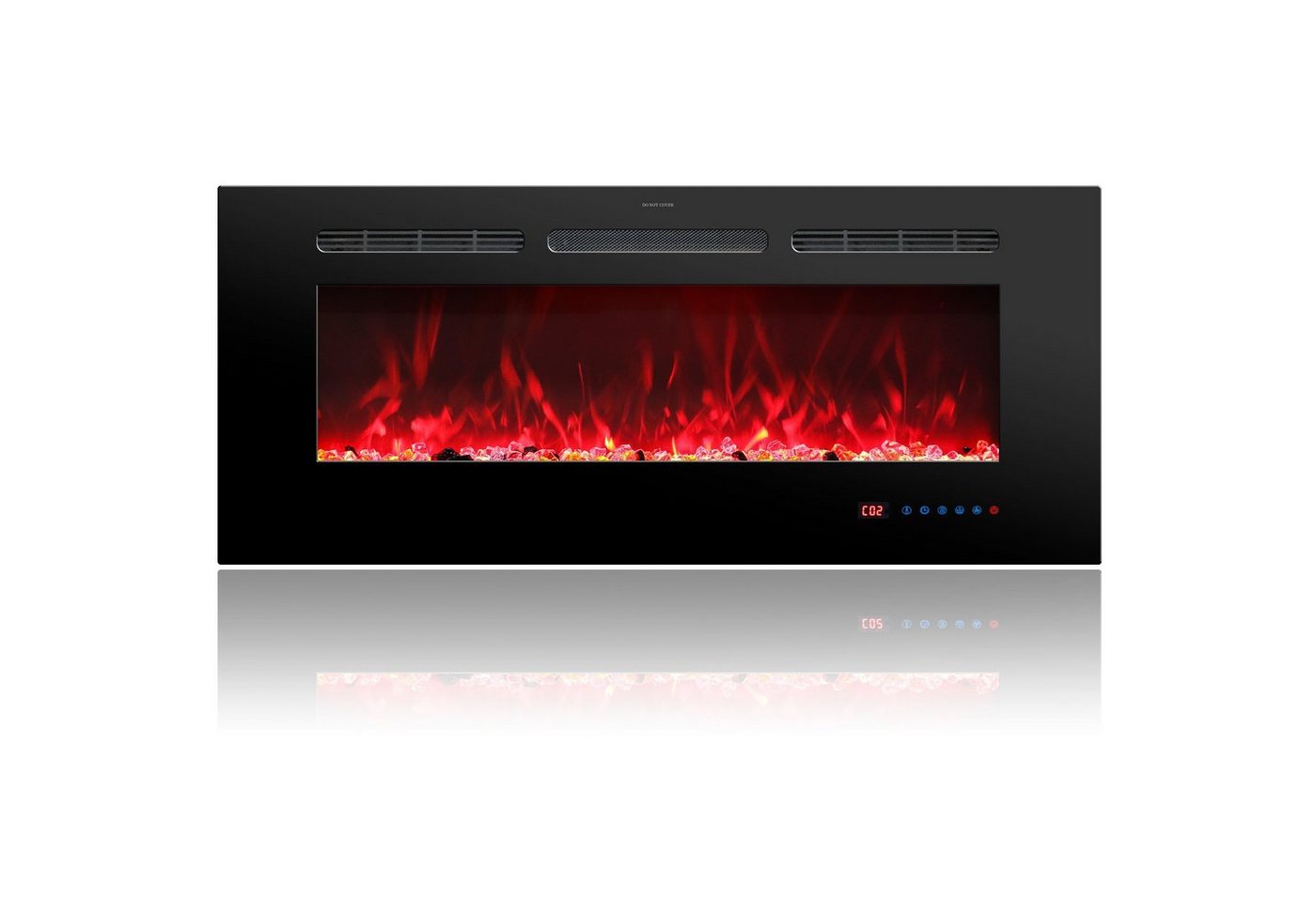 Kaminlicht Elektrokamin Joi 50 Elektrokamin Wandkamin elektrisch mit Heizung, Einbaukamin, Elektrischer Kamin mit Fernbedienung, Timer, 3D Flammenspiel, LED Feuer Bild 4