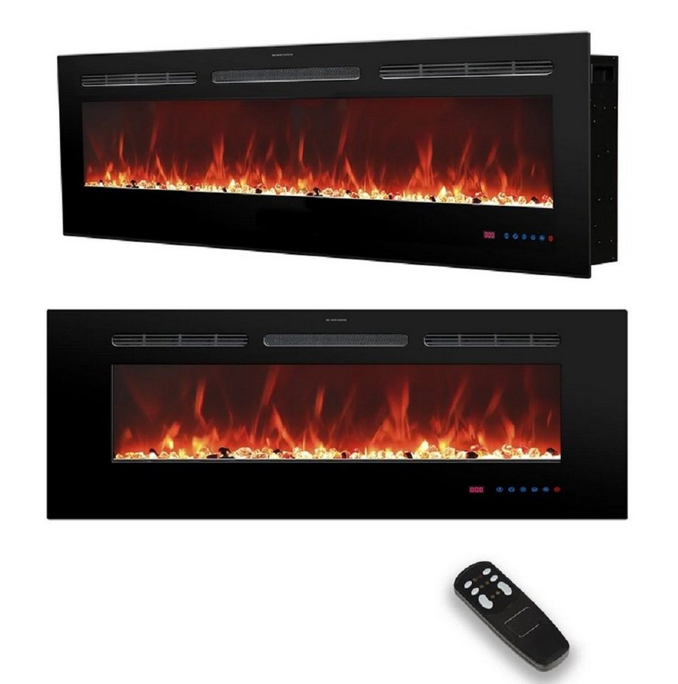 Kaminlicht Elektrokamin Joi 50 Elektrokamin Wandkamin elektrisch mit Heizung, Einbaukamin, Elektrischer Kamin mit Fernbedienung, Timer, 3D Flammenspiel, LED Feuer Bild 5