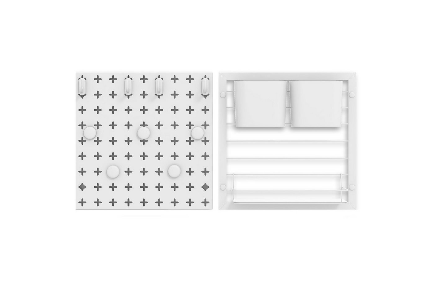 KOMFOTTEU Lochwand, 2 Stücke Pegboards mit Magneten, Haken, Regal & Behältern Bild 5