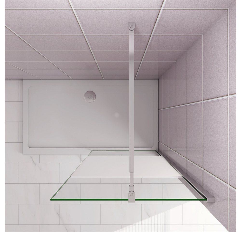AICA Duschwand Duschwand Walk in Dusche 8/10mm Glas Klarglas Trennwand Duschkabine, Einscheibensicherheitsglas, Glas Bild 4