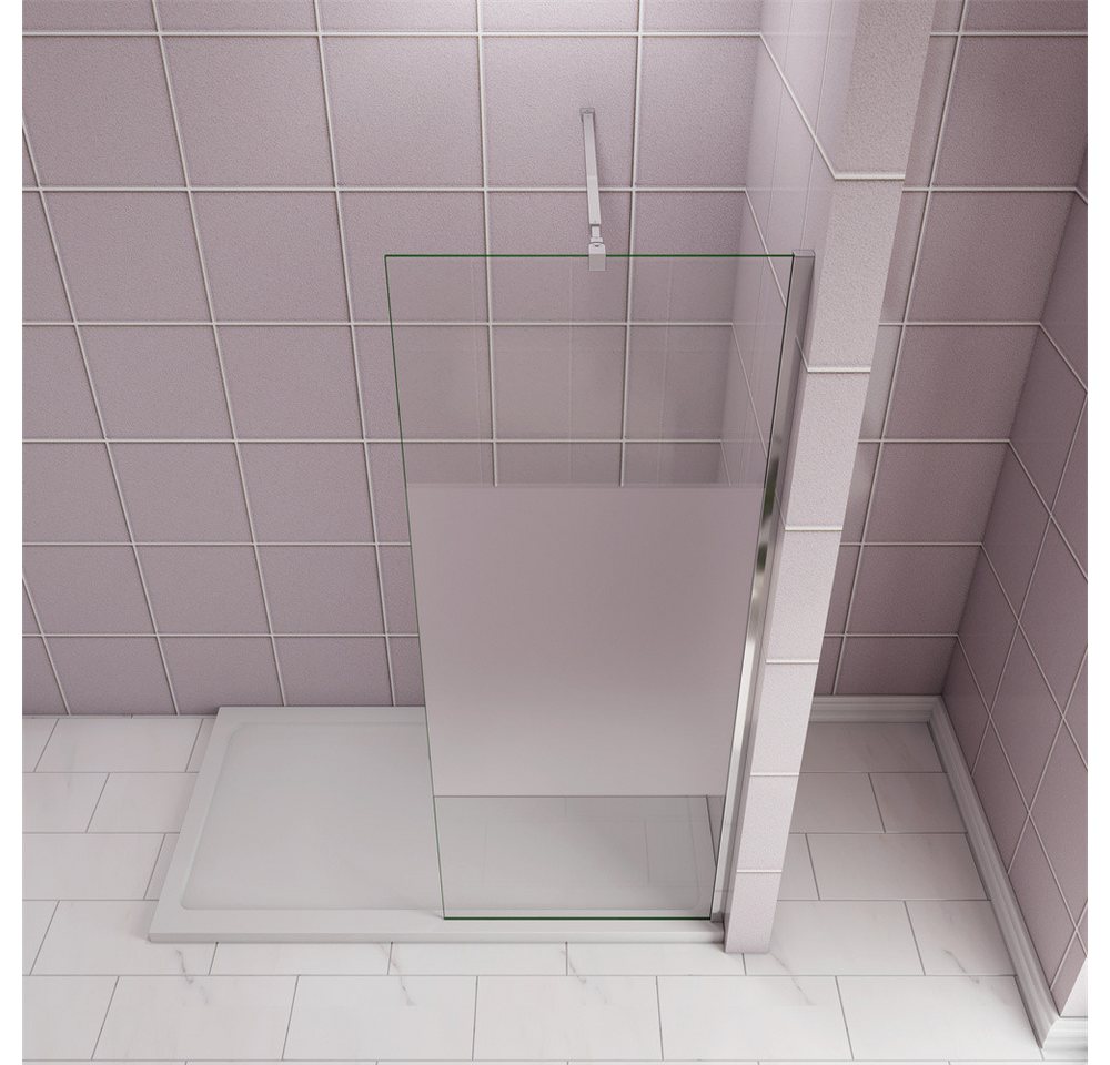 AICA Duschwand Duschwand Walk in Dusche 8/10mm Glas Klarglas Trennwand Duschkabine, Einscheibensicherheitsglas, Glas Bild 5