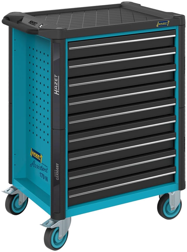 HAZET Werkstattwagen Assistent 179N-9 Schubladen flach: 9 x 77 x 522 x 398 mm