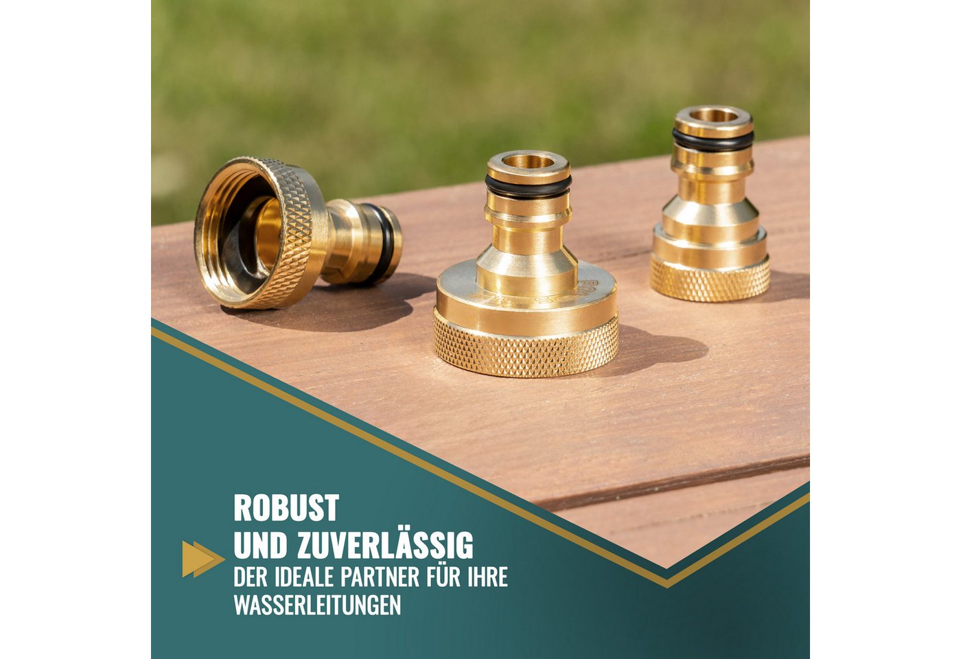 Poppstar Anschlussstück, 2x Wasserhahn-Verbinder für Schlauch (3/4" IG auf Steckkupplung) Bild 4
