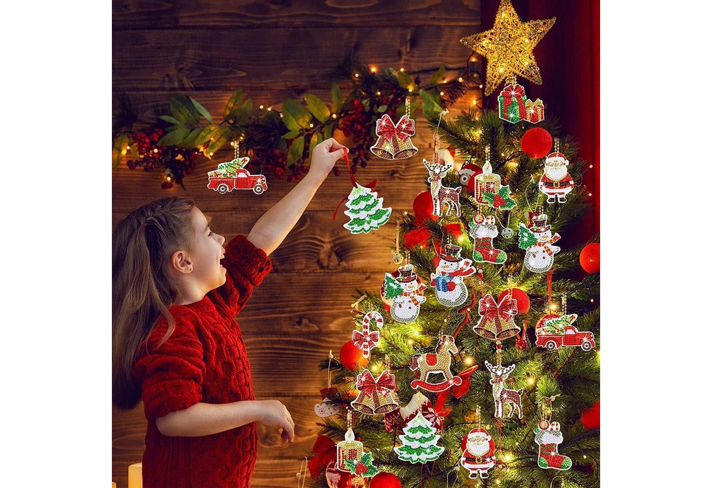 LuxusKollektion Back-Set 5D Diamond Painting Weihnachten Schlüsselanhänger Set 12 Stück DIY Kit Bild 4