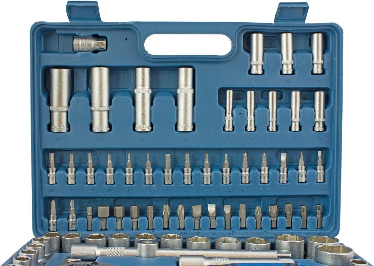 Falon-Tech Bit- und Steckschlüsselset Steckschlüssel Satz Ratschenkasten Nusskasten Werkzeug Koffer Set, 94-St. Bild 2