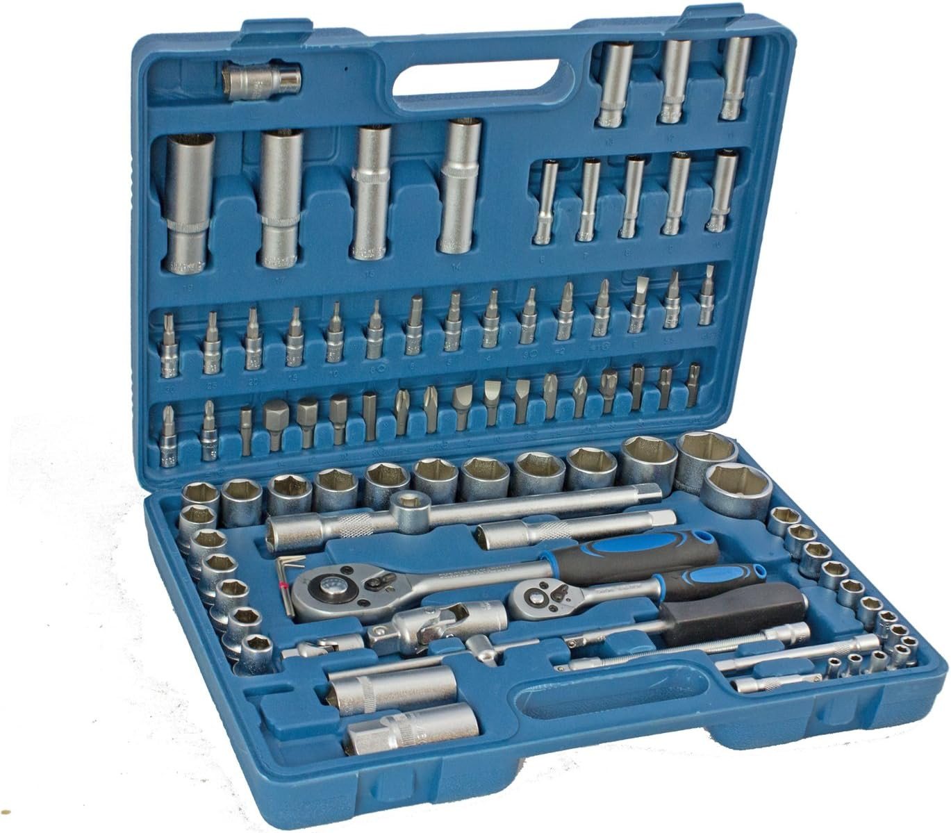 Falon-Tech Bit- und Steckschlüsselset Steckschlüssel Satz Ratschenkasten Nusskasten Werkzeug Koffer Set, 94-St. Bild 3