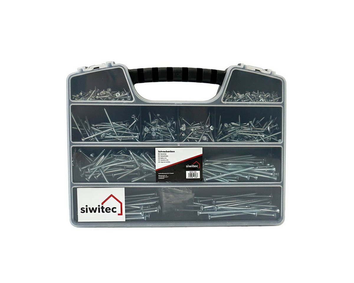 siwitec Schrauben-Set Schraubenbox 600-teilig Holzschrauben mit Senkkopf, Torx Bits Bild 3