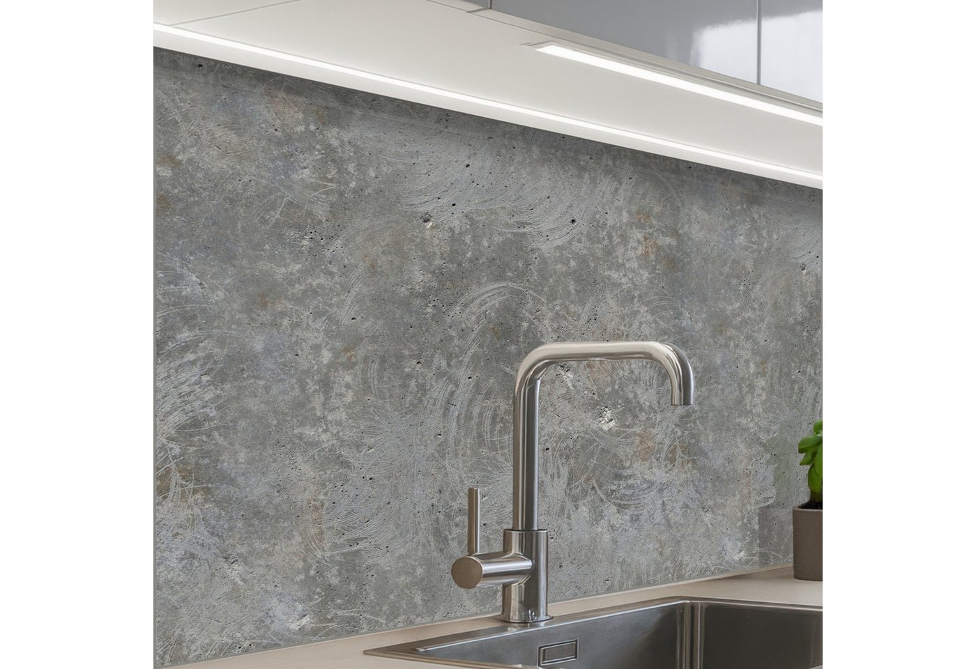 KitchenYeah Küchenrückwand Muster selbstklebend (keine Folie) Steine - Beton - Muster, (1-tlg), Spritzschutz, Küche, Rückwand, Küchenwand, Küchenfront, 30x20 cm