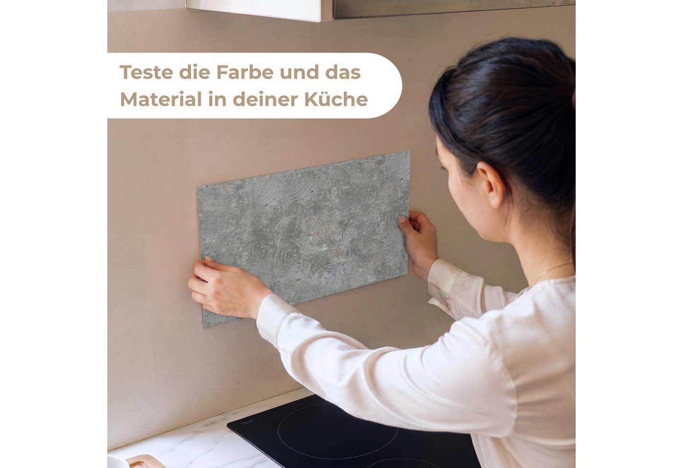KitchenYeah Küchenrückwand Muster selbstklebend (keine Folie) Steine - Beton - Muster, (1-tlg), Spritzschutz, Küche, Rückwand, Küchenwand, Küchenfront, 30x20 cm Bild 4
