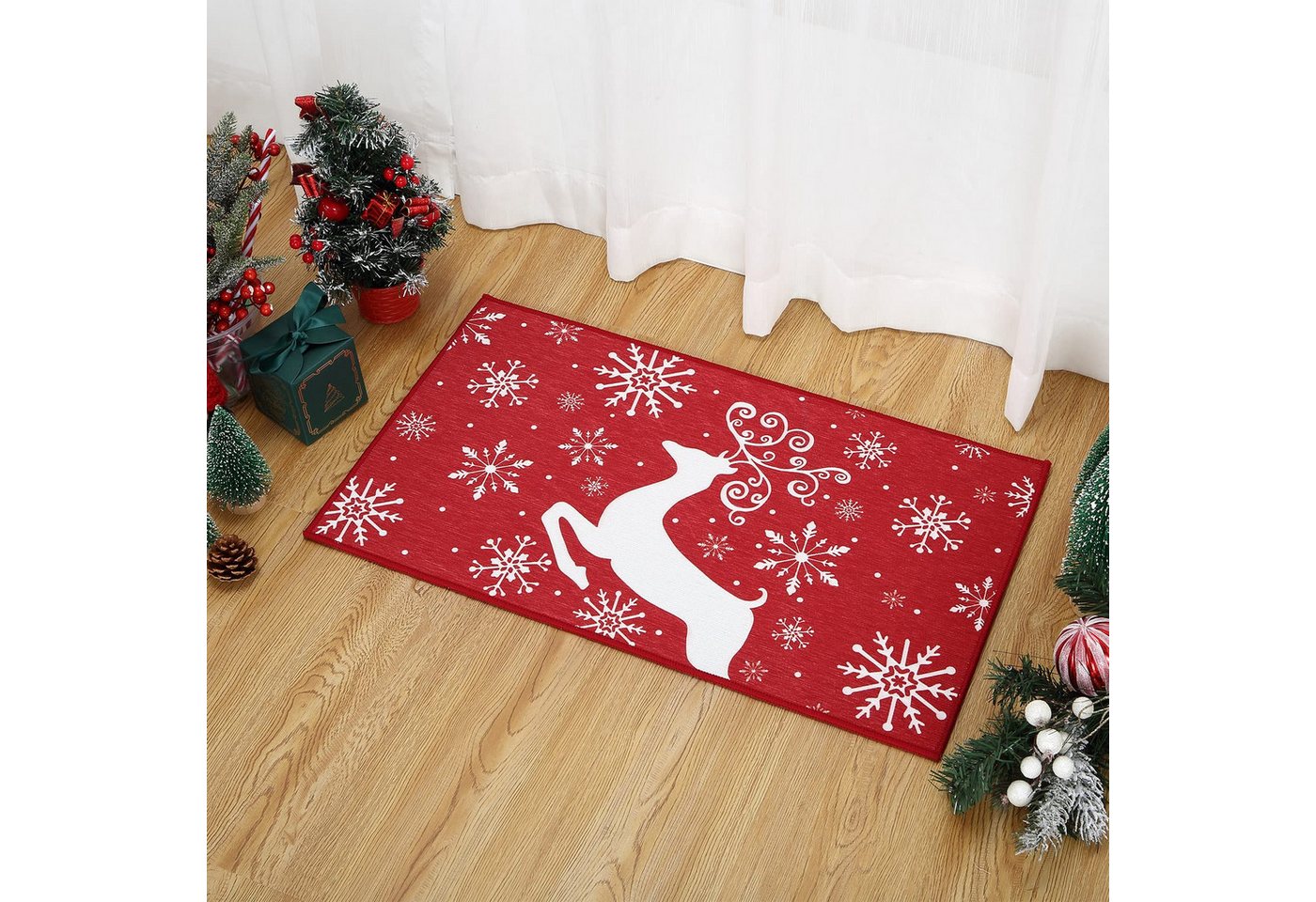GarveeMore Fußmatte Weihnachts Fußmatte Haustürmatte,rutschfest Waschbar,Gummi Rückseite, für Schlafzimmer,Flur Wohnzimmer Boden,Küche Badezimmer,40x60cm50x80cm Bild 4