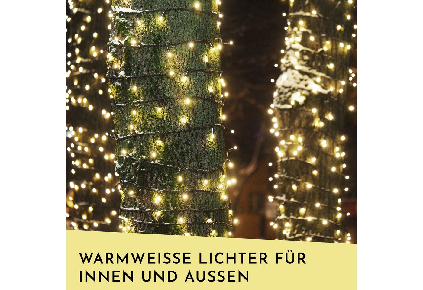 Nordstern LED-Lichterkette WarmWeiß von 24 bis 1.200 LED Weihnachtsdeko für Innen und Außen, mit Stecker 480 LED - 36 m für Weihnachtsbaum