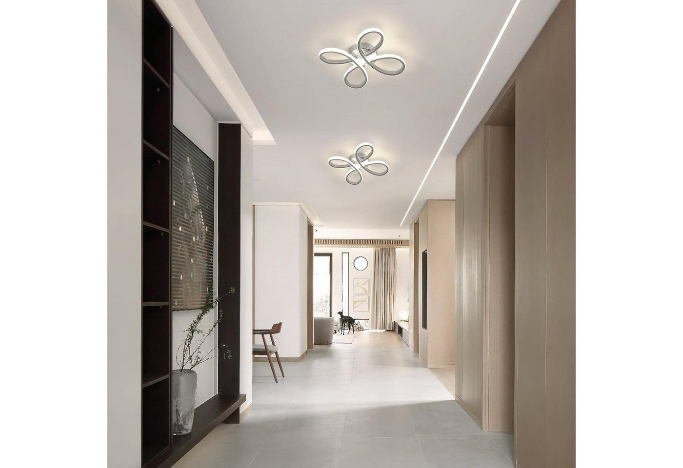 Riserva LED Deckenleuchte LED Deckenleuchte Blumenform Aluminium 30W 4000K Silber (30cm), LED wechselbar Bild 5
