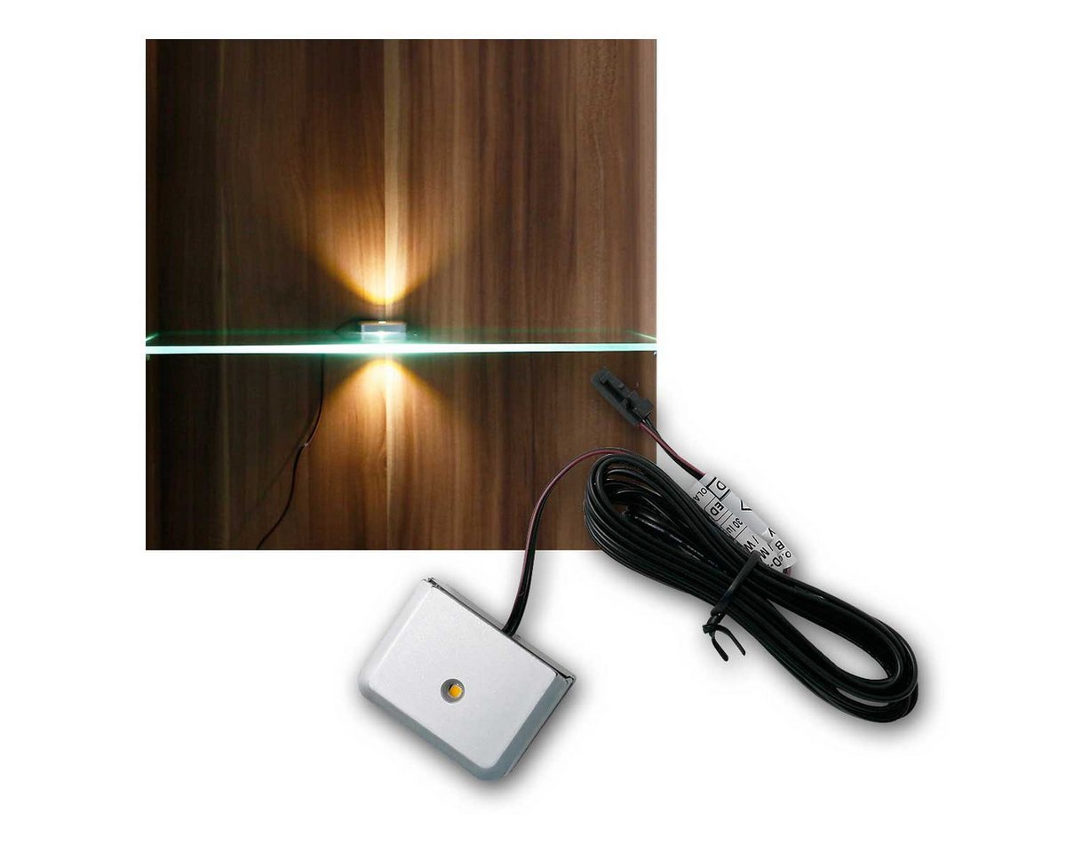 world-trading-net LED Glaskantenbeleuchtung Clip-3D silber Glasbodenbeleuchtung, warmweiß, 12V, warmweiß Bild 3