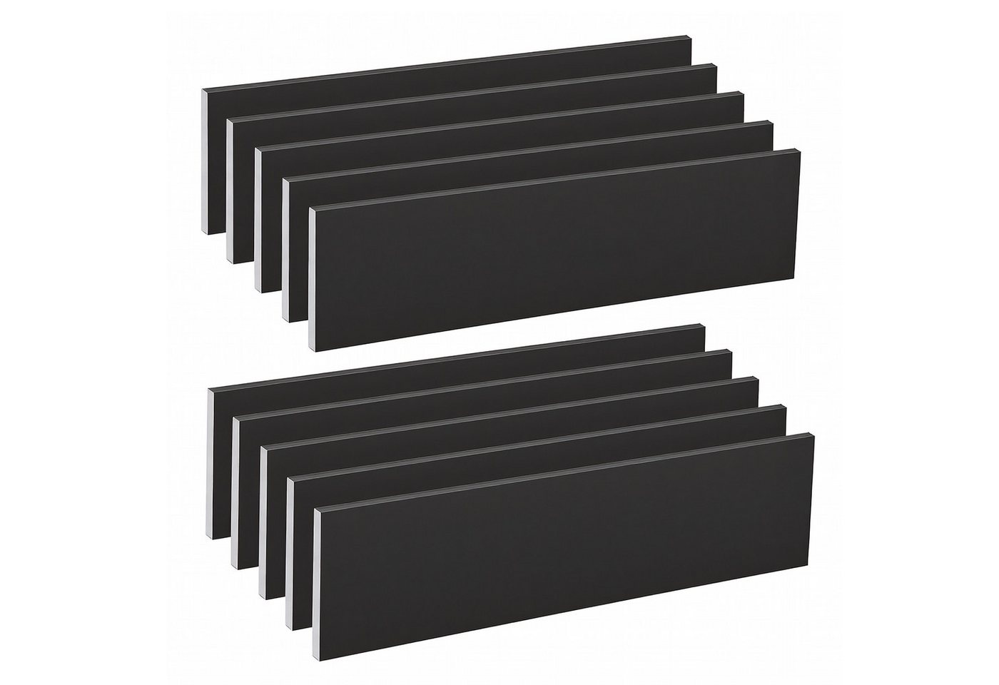 BlingBin Sockelleiste Selbstklebende, zuschneidbare Wandleiste mit PVC-Oberfläche, L: 45 cm, H: 12 cm, 10er Set, 10-St., 10 Stück, PVC Laminatleisten Fussleisten, Dekore Wandaufkleber Bild 3
