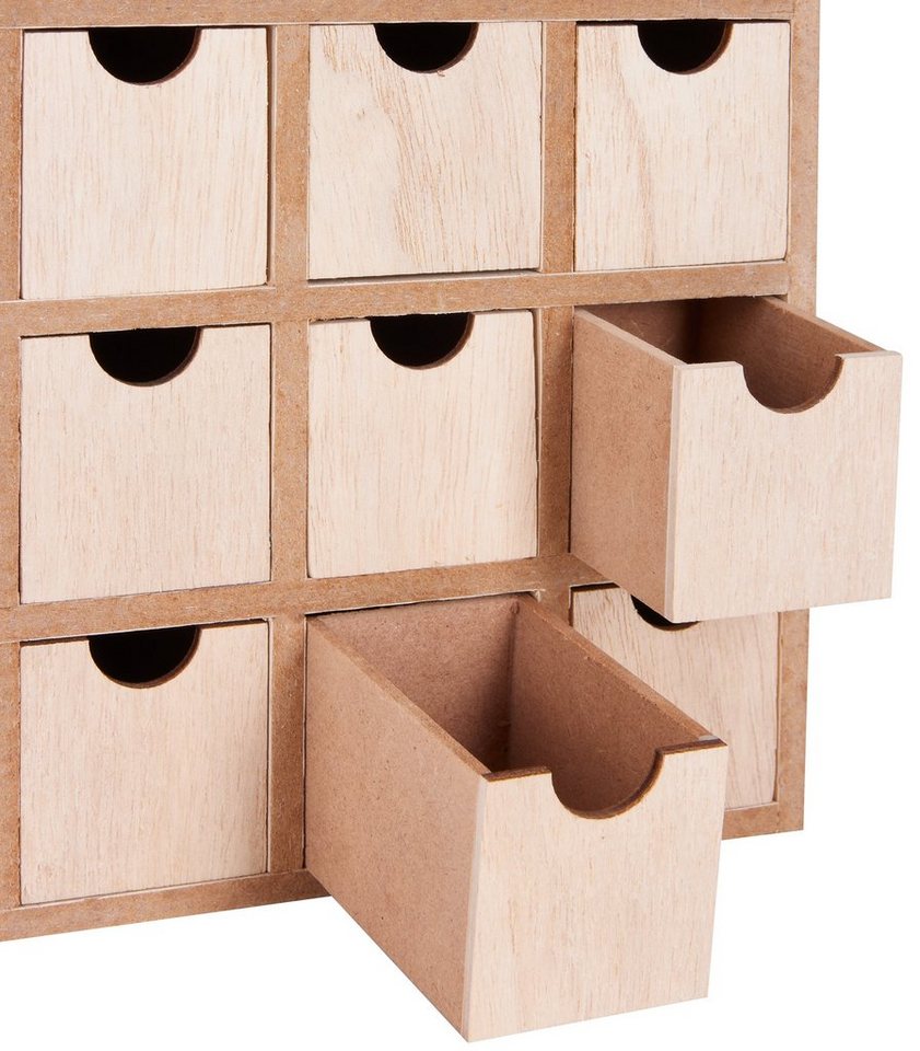 BRUBAKER befüllbarer Adventskalender DIY Weihnachtskalender zum Bemalen und Befüllen - Blanko 33,3 cm hoch (1-tlg), Holz Kalender - Weihnachtshaus zum Selbstgestalten Bild 4