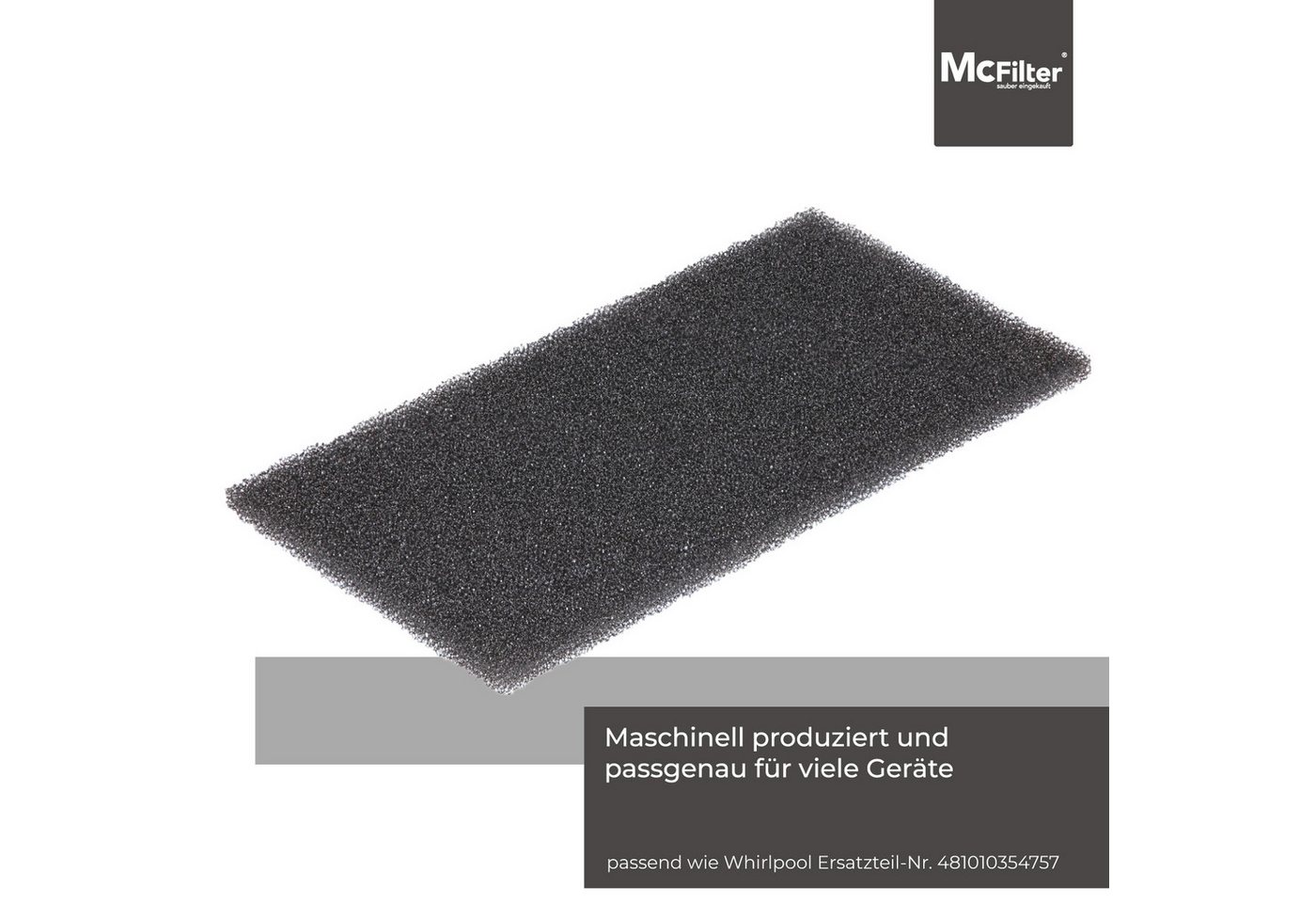 McFilter Ersatzfilter (5 Stück) Schwammfilter, Zubehör für Bauknecht Ignis HX 481010354757, passend für Whirlpool, Filtermatte, 225 x 107 x 8mm, Schaumstoff Bild 2