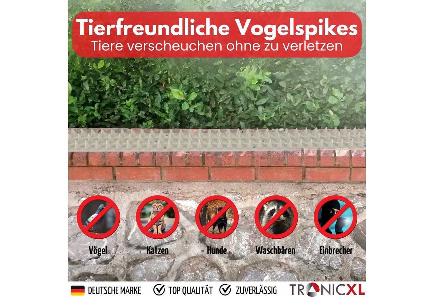 TronicXL Taubenspikes 10x weiss Taubenspike Vogelabwehr Vogelschreck für Balkon Garten Haus, 10-St. Bild 5