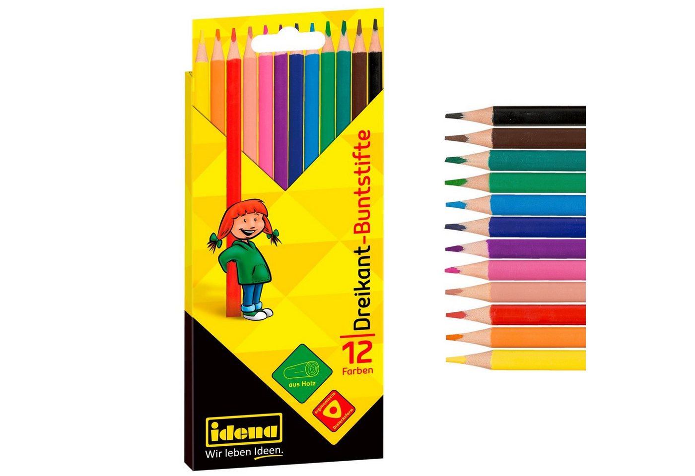 Idena Buntstift Idena 20134 - Buntstifte in 12 Farben, Farbstifte aus FSC Holz in Bild 2