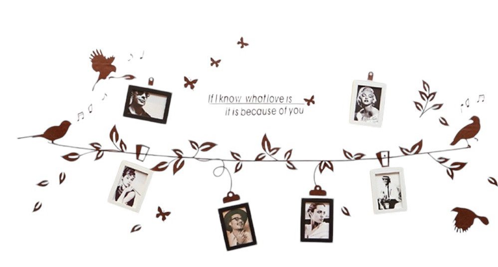 little dove Bilderrahmen-Set Bild mit Rahmen Kunststoff Bilderrahmen Rahmen Wandtattoo Wandsticker, (6 St) Bild 4