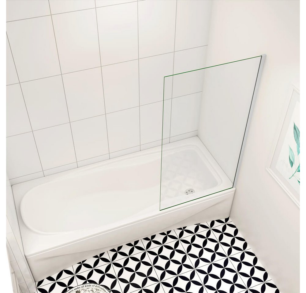 duschspa Badewannenaufsatz 140cm 6mm Duschwand Duschtrennwand NANO Glas Duschabtrennung, Einscheibensicherheitsglas, Sicherheitsglas, (Set), Nano Glas