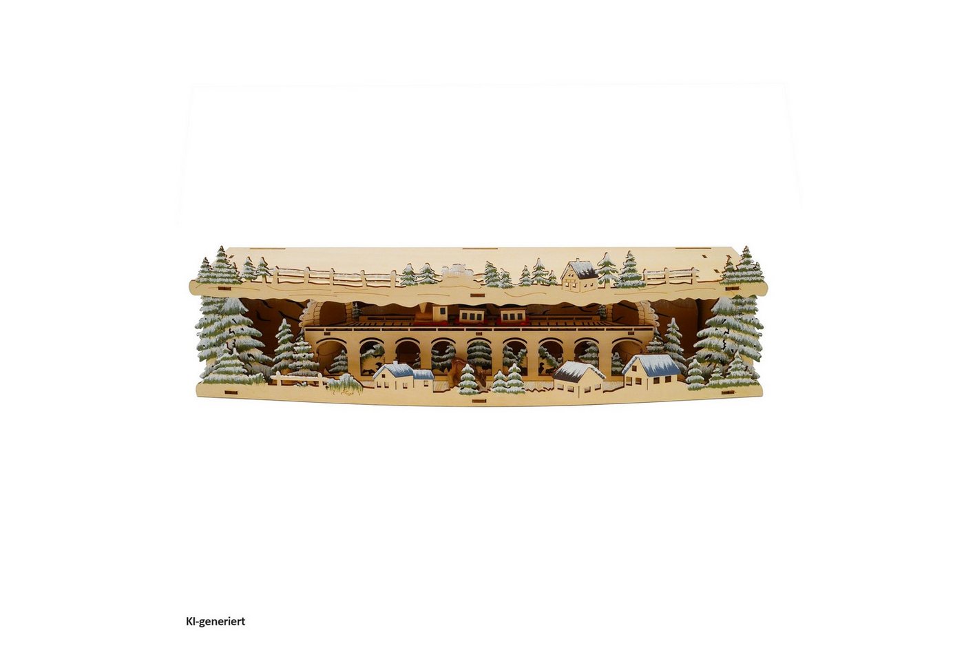 HTI-Living Schwibbogen-Fensterbank Schwibbogenbank beleuchtet mit Eisenbahn (1-tlg), Erhöhung Lichterbogen Weihnachtsdeko batteriebetrieben Bild 2