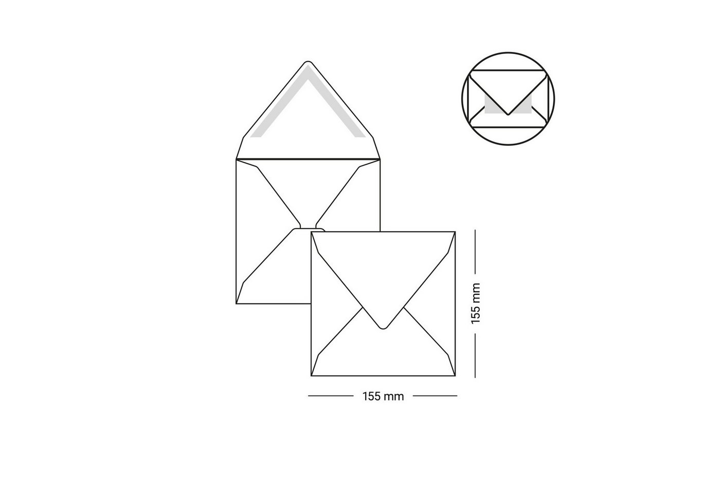 Briefumschläge24Plus Briefumschlag 25 St. 15,5 x 15,5 cm Briefumschläge Quadratisch Flieder, 15,5 x 15,5 mm Briefumschläge Recyceltes Material
