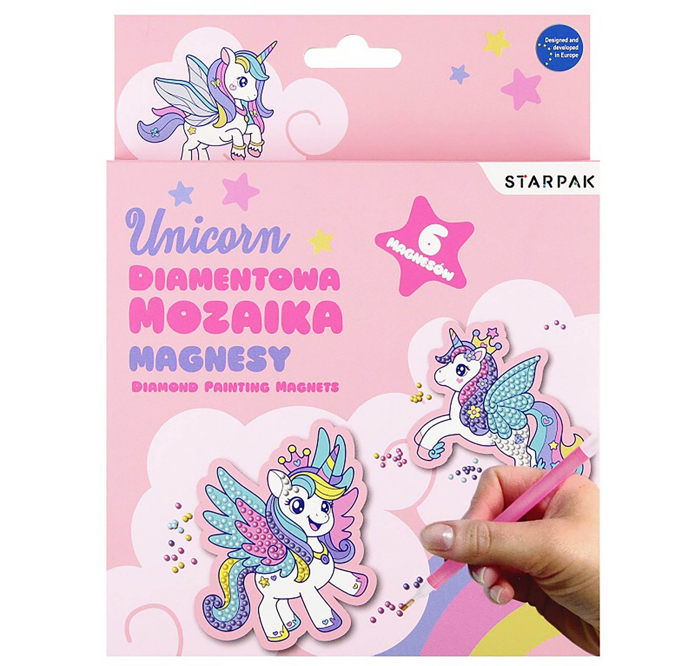 Sarcia.eu Stickerbuch Einhorn Kreativset, Stickerei, Diamantmosaik - Magnete, 900 Zirkone Bild 2