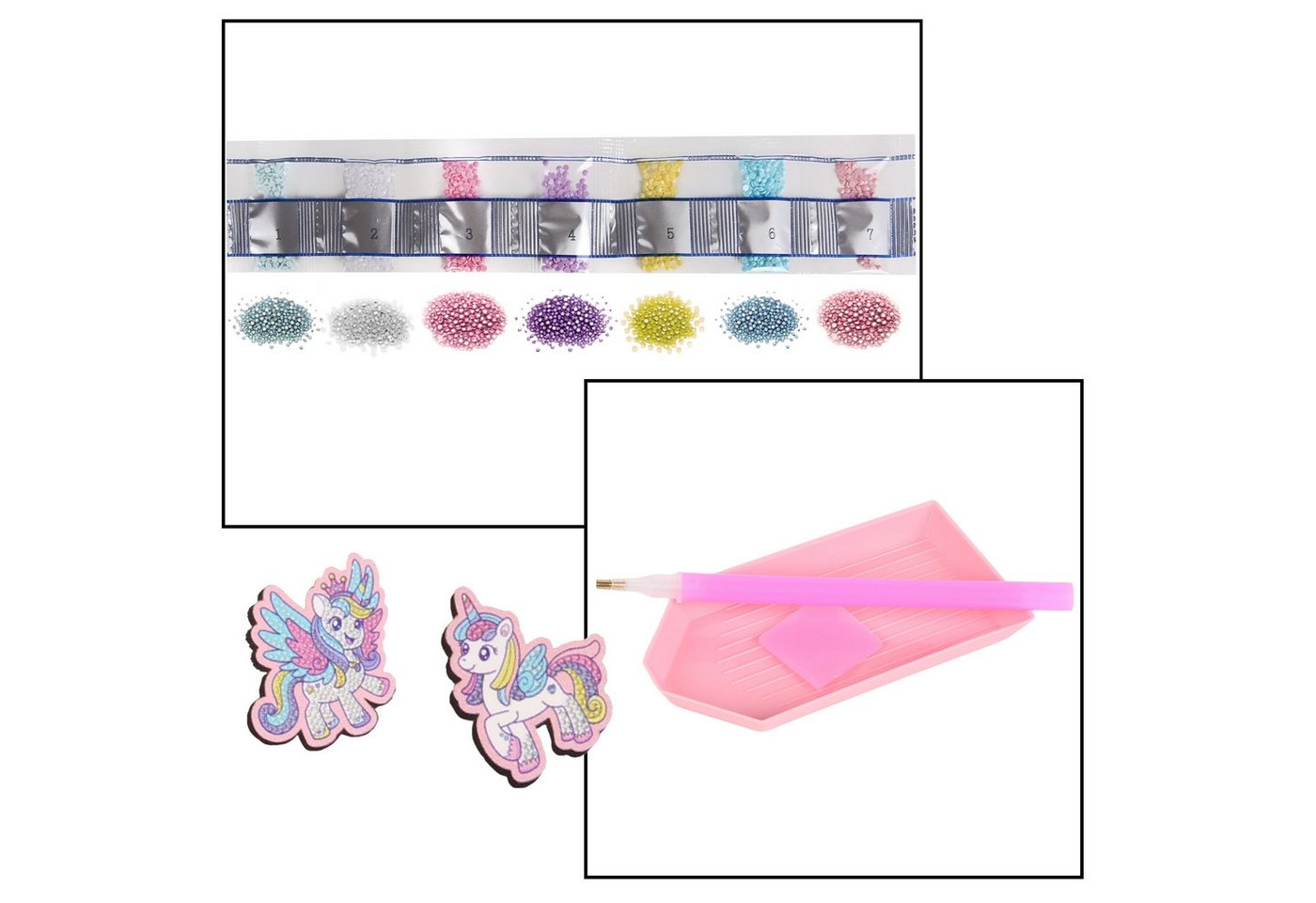 Sarcia.eu Stickerbuch Einhorn Kreativset, Stickerei, Diamantmosaik - Magnete, 900 Zirkone Bild 5