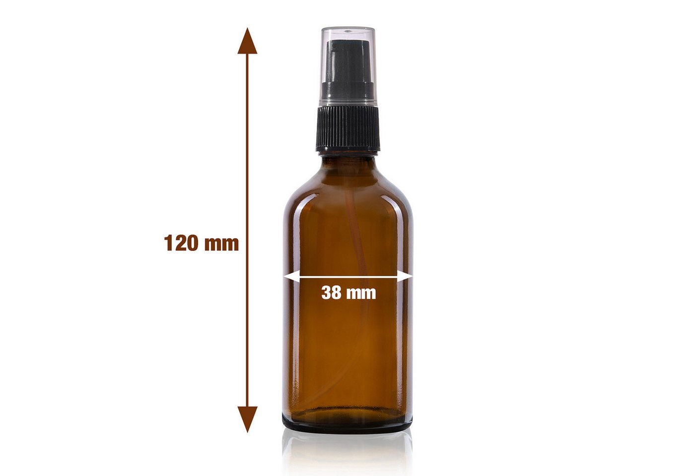 Oputec Seifenspender 5x 50ml Braunglas Pumpspender Cremespender Lotionsflasche + Etiketten, (Sparset, 5 x 50ml)
