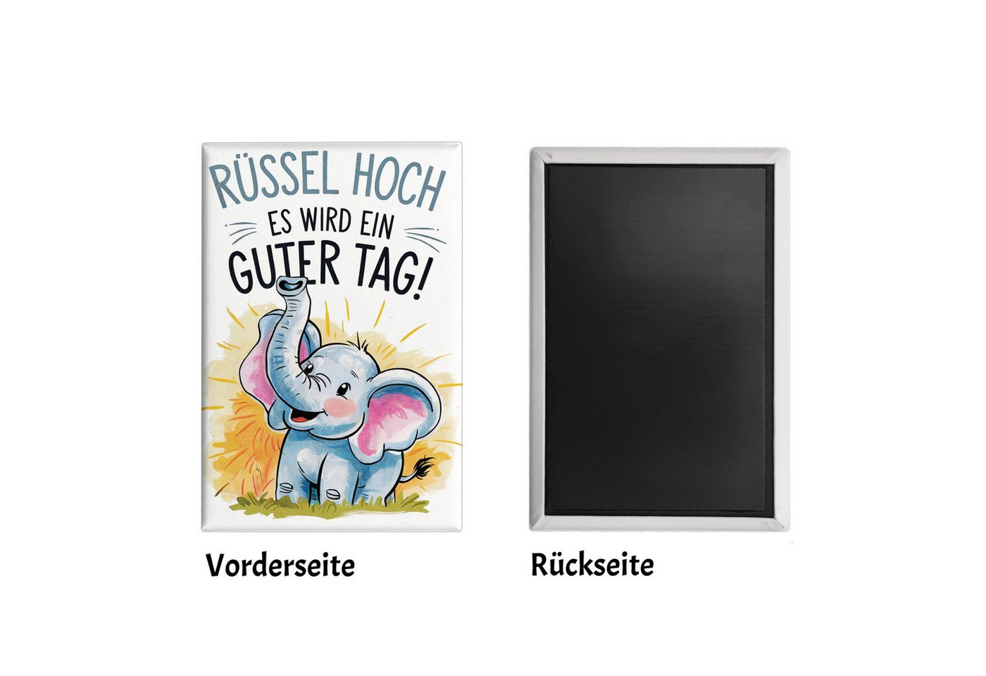 speecheese Magnet Fröhlicher Cartoon Elefant - Rüssel hoch Souvenir Souvenir Magnet