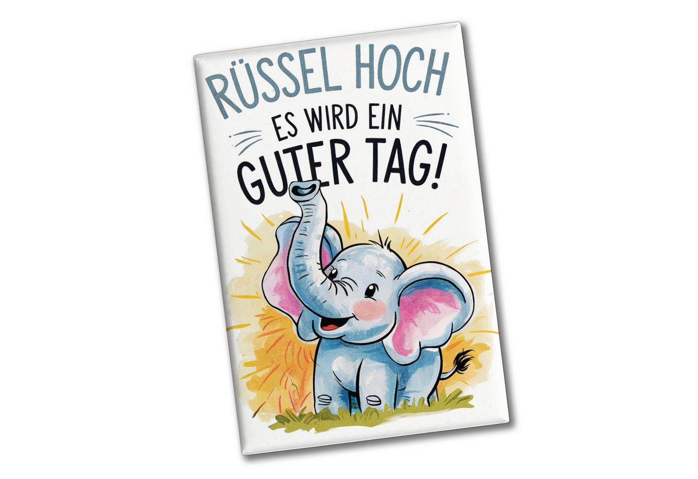 speecheese Magnet Fröhlicher Cartoon Elefant - Rüssel hoch Souvenir Souvenir Magnet Bild 2