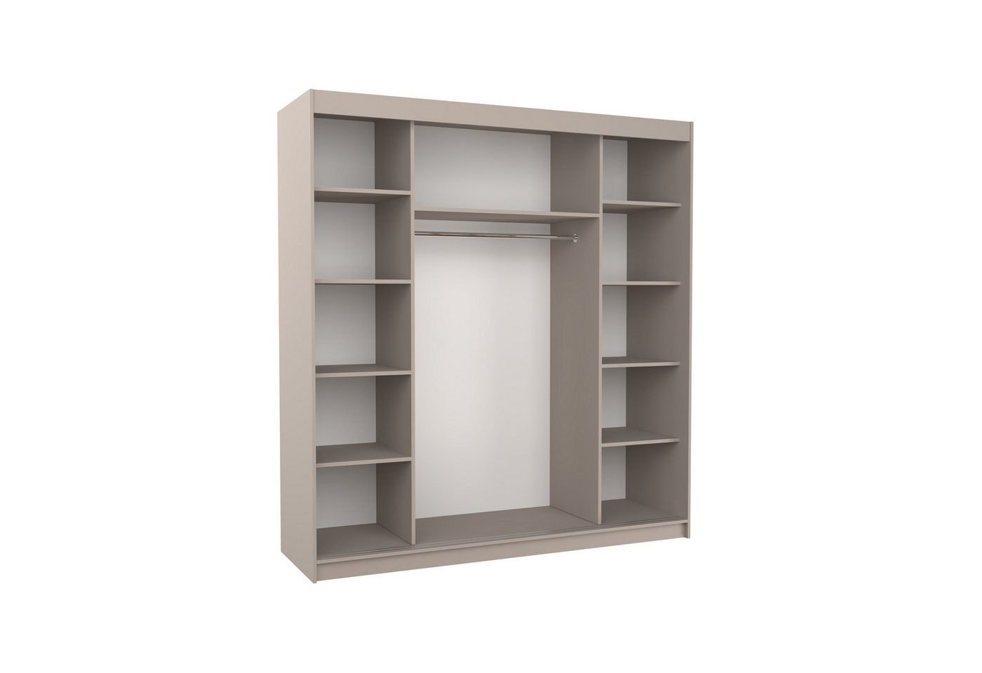 MOEBLO Schiebetürenschrank Noreva 200 (mit Spiegeltüren – Moderner Kleiderschrank für stilvolle Ordnung, Schwebetürenschrank 2-türig Schrank Garderobe Schiebtüren Schlafzimmer) (BxHxT): 200 x 215 x 58 cm Bild 5