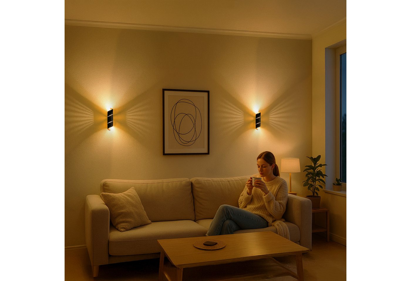SSC-LUXon LED Wandleuchte Wandlampe VYRA LINE schwarz Up & Down inkl. G9 LED 3W warmweiß dimmbar, Warmweiß Bild 2