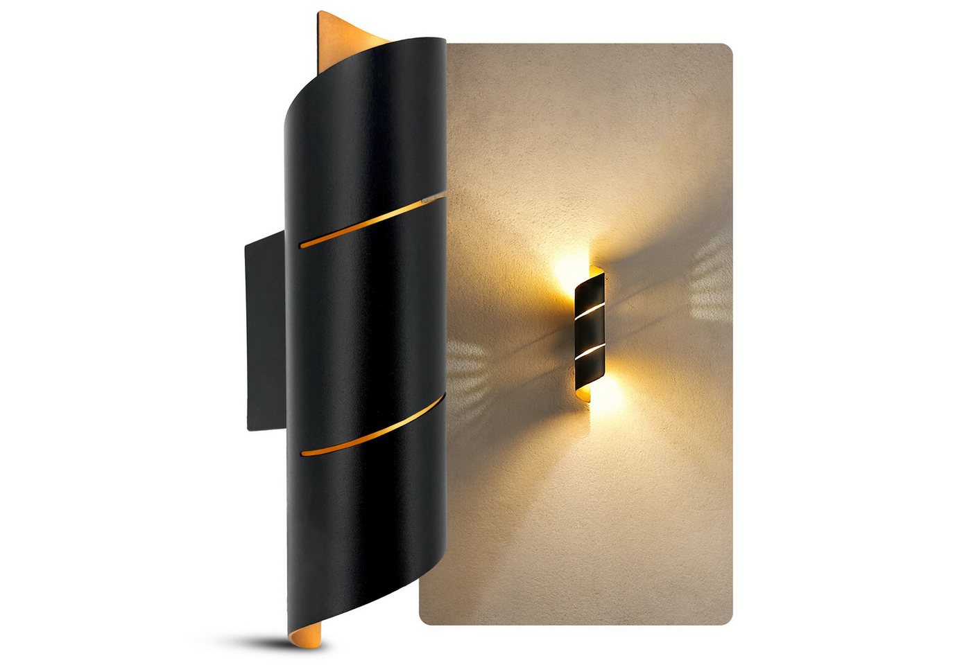 SSC-LUXon LED Wandleuchte Wandlampe VYRA LINE schwarz Up & Down inkl. G9 LED 3W warmweiß dimmbar, Warmweiß Bild 5