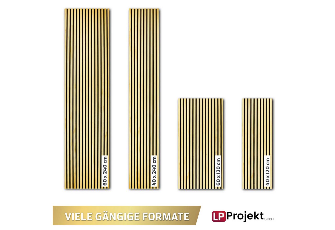 LP projekt Akustikplatte Effektive Wandpaneele für ruhige Räume & moderne Raumgestaltung, (2-St., Verfügbar in Breiten 120–300 cm und Längen 40/60 cm), Schallabsorbierende Wandverkleidung für Home Office & Wohnzimmer Bild 3