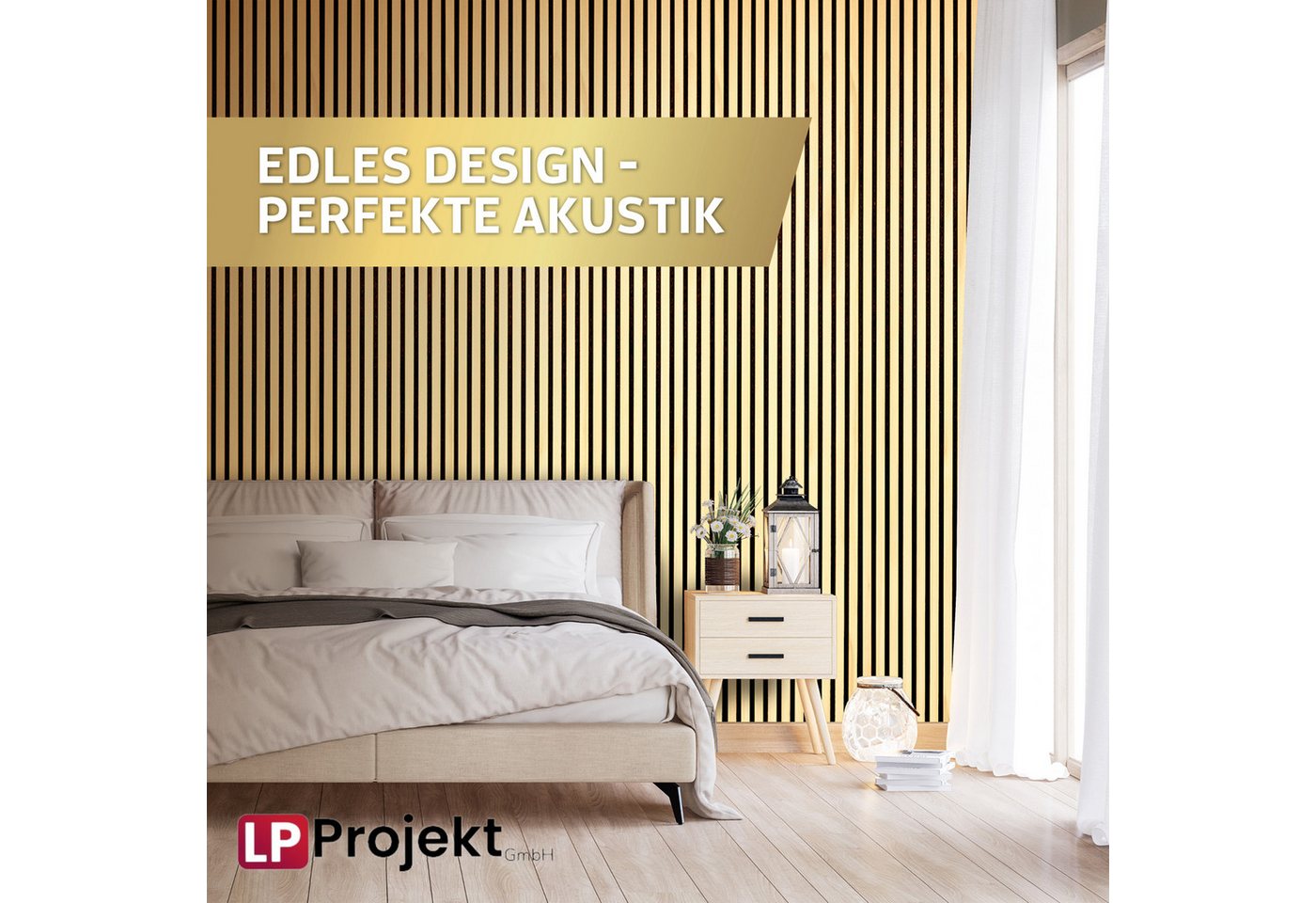LP projekt Akustikplatte Effektive Wandpaneele für ruhige Räume & moderne Raumgestaltung, (2-St., Verfügbar in Breiten 120–300 cm und Längen 40/60 cm), Schallabsorbierende Wandverkleidung für Home Office & Wohnzimmer Bild 5