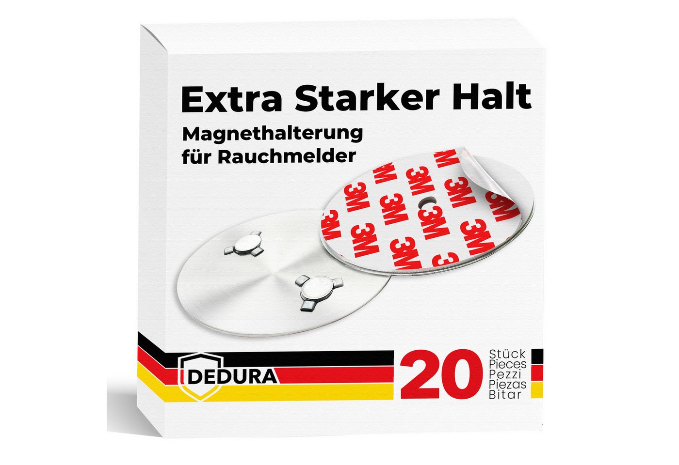 dedura Deckenhalter Rauchmelder Magnethalter 20er Set mit extra starken Klebepads, (20-St) Bild 4